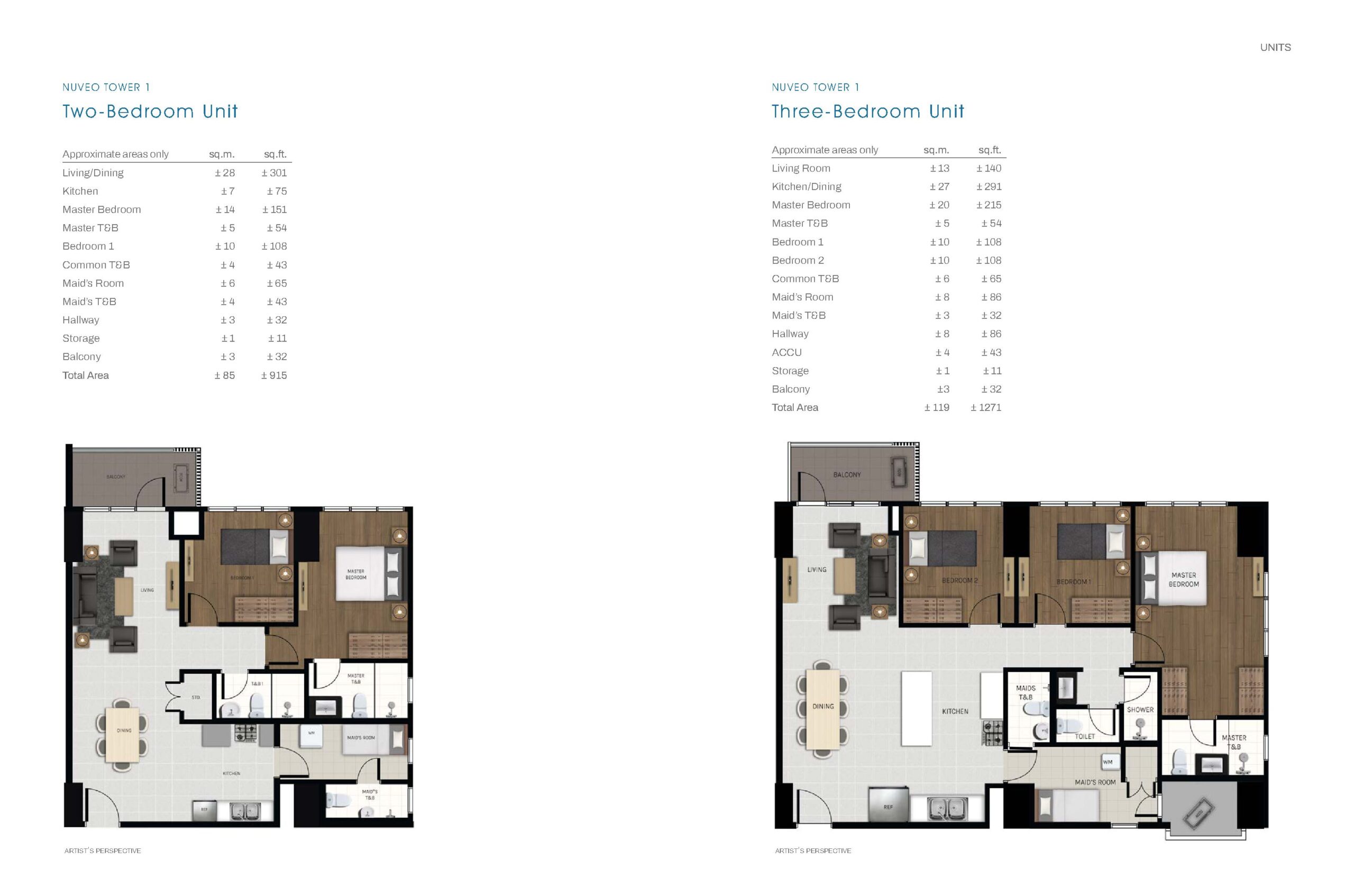 Two & Three Bedrooms
